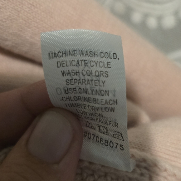 Roaman's Pink Faux Fur Rib Knit Cardigan Jacket Women's 22-24 1X - Picture 8 of 14